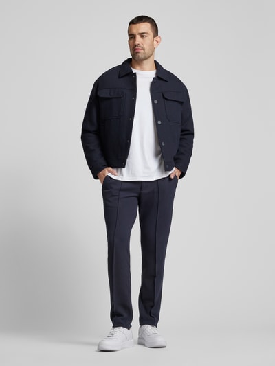 ARMANI EXCHANGE Slim Fit Anzughose mit fixierten Bügelfalten Marine 1