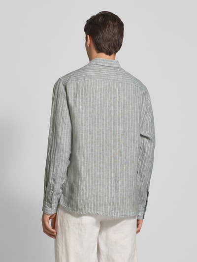 Jack & Jones Premium Regular Fit Freizeithemd aus reinem Leinen Modell 'LAWRENCE' Oliv 5