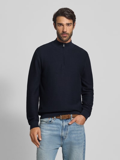 OLYMP Level Five Strickpullover mit Troyer-Kragen Marine 4