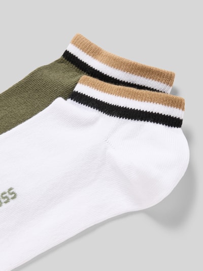 BOSS Sneakersokken van katoenmix in een set van 2 paar Olijfgroen - 2