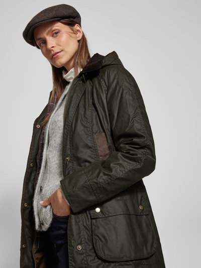 Barbour Jacke mit Kapuze und Pattentaschen Modell 'BOWER WAX' Oliv 3