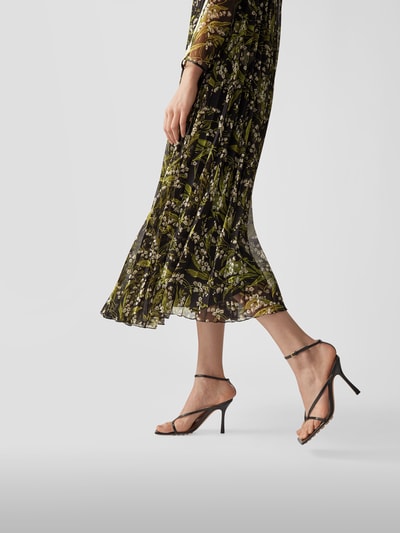 RED Valentino Maxikleid mit floralem Muster Schwarz 6