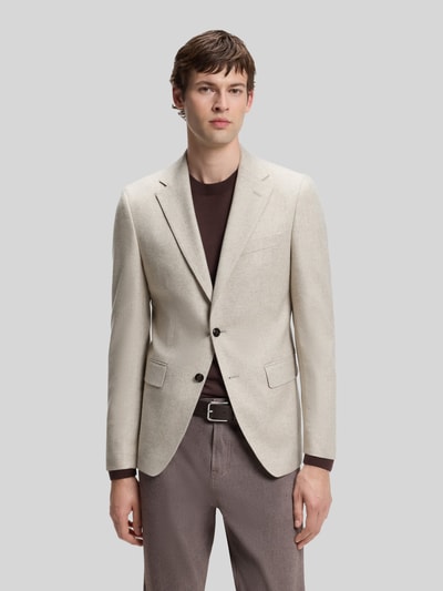 BOSS Slim Fit Sakko aus Wolle mit Brusttasche Beige 4