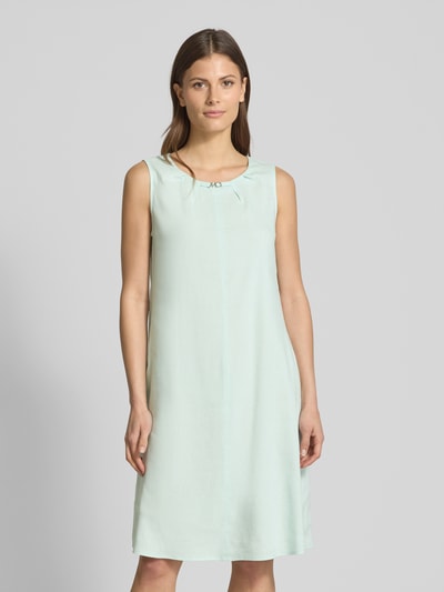 Marc Cain Knielange linnen jurk met labelapplicatie Mintgroen - 4