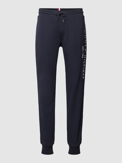 Tommy Hilfiger Sweatpants met labelstitching, model 'BASIC' Marineblauw - 2