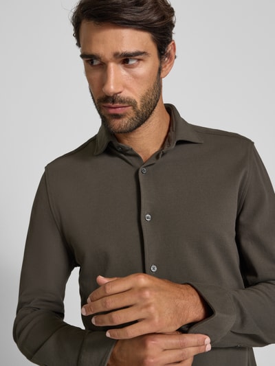 Marc O'Polo Shaped Fit Freizeithemd aus reiner Baumwolle Khaki 3