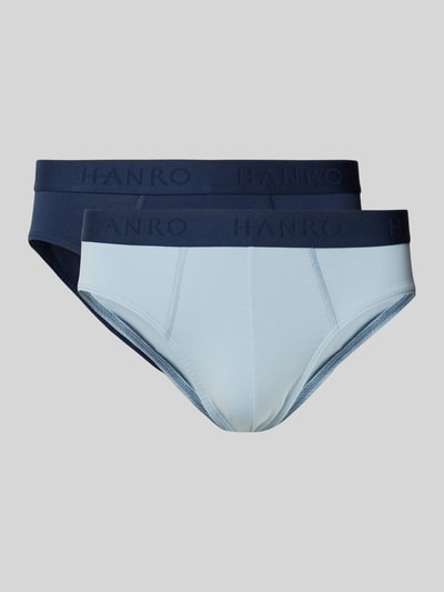 Hanro Slip mit elastischem Label-Bund im 2er-Pack Blau 1