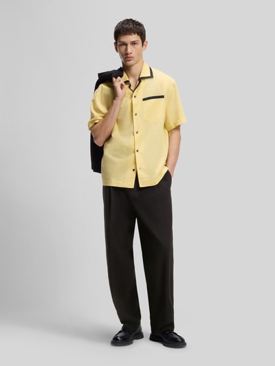 HUGO Regular Fit Bundfaltenhose aus Baumwoll-Mix Modell 'TARI262X' Black 1