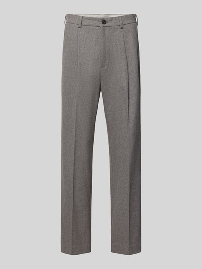Selected Bundfaltenhose aus Wolle mit Bügelfalte Dunkelgrau 1
