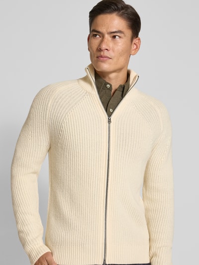 Forét Strickjacke aus Wolle mit Stehkragen Modell 'DELTA' Offwhite 3