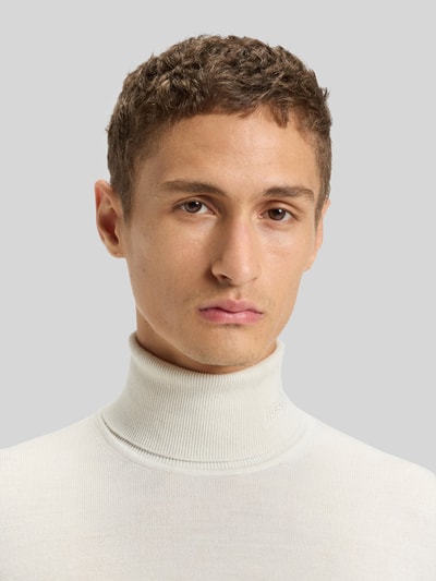 HUGO Regular fit coltrui van merinowol, model 'SAN THOMAS' Offwhite - 3