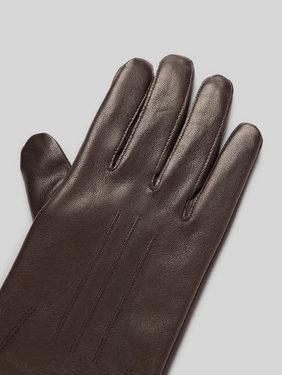 bugatti Rękawiczki z detalem z logo Ciemnobrązowy 3