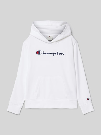 CHAMPION Hoodie mit Label-Stitching Weiss 1