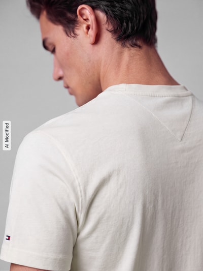Tommy Hilfiger Regular Fit T-Shirt aus reiner Baumwolle Offwhite 3