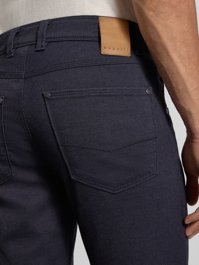 bugatti Regular fit broek met viscose, model 'Cordoba' Marineblauw - 3