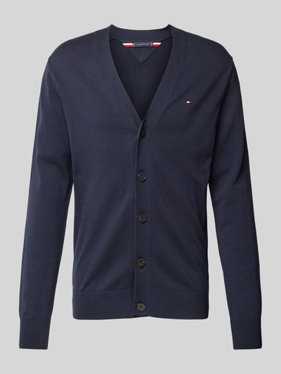 Tommy Hilfiger Strickjacke mit Label-Stitching Marine 1