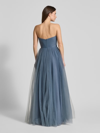 LUXUAR FASHION Avondjurk in semitransparant design Rookblauw - 5
