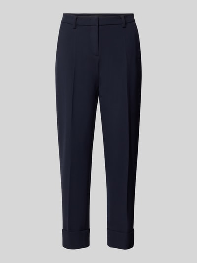 Produktfoto, dunkelblaue Regular Fit Schmale Hose mit Viskose-Baumwoll-Anteil Modell 'KRYSTAL' von CAMBIO Damen Schmale Hose, glatter Stoff, klare Linien