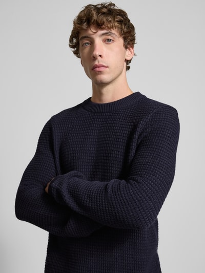 Marc O'Polo Denim Regular Fit Strickpullover aus Baumwoll-Mix Marine 3