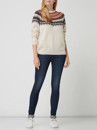 Saint Tropez Pullover mit Norweger-Dessin Modell 'Cara' Offwhite Melange 1