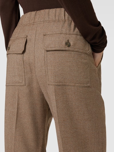 Weekend Max Mara Spodnie materiałowe z mieszanki żywej wełny model ‘CAMBRA’ Koniakowy melanż 3