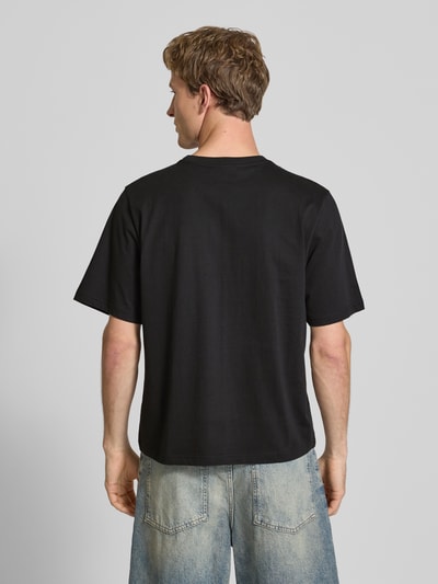 REVIEW T-Shirt mit Rundhalsausschnitt und Logo-Stitching Black 5