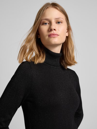 Vero Moda Shaped Fit Rollkragenpullover mit Glitzer-Effekt Modell 'HAPPYSHINE' Black 3