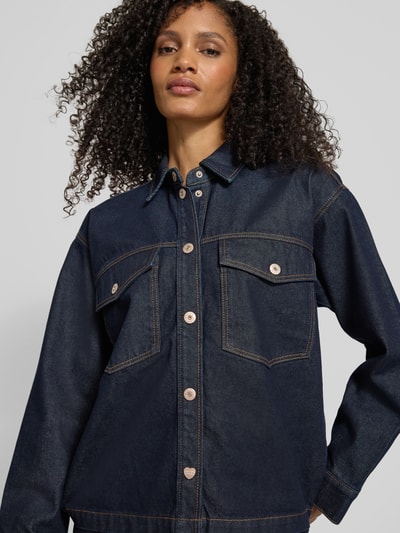 Jake*s Casual Hemdbluse mit Knopfleiste Jeansblau 3