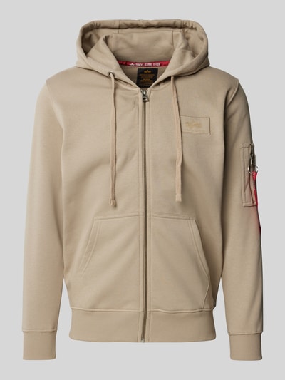 Alpha Industries Sweatjacke mit Label-Patch Beige 2