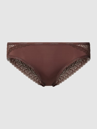 Calvin Klein Underwear Slip mit Spitzenbesatz Modell 'FLIRTY' Dunkelbraun 1