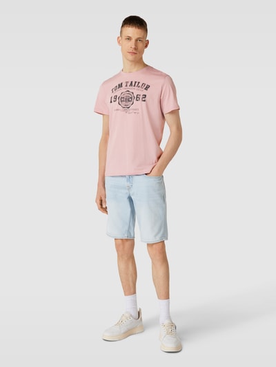 Tom Tailor T-shirt met labelprint Roze - 1