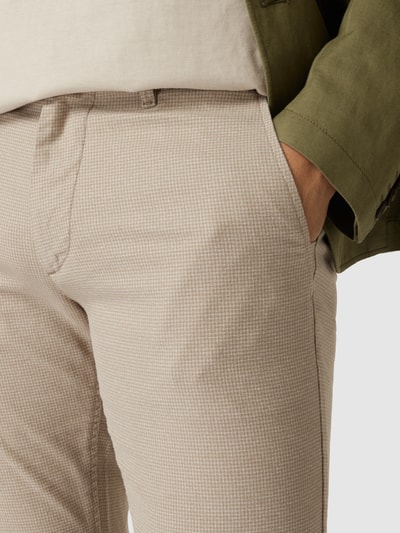 BOSS Orange Slim fit chino met pied-de-poule-motief Olijfgroen - 3