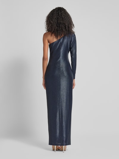 Lauren Ralph Lauren One shoulder-avondjurk met effectgaren, model 'SAKINA' Donkerblauw - 5