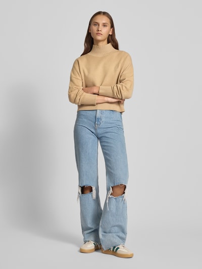 Hugo Blue Golf o kroju oversize fit z mieszanki wiskozy model ‘SESTY’ Beżowy 1