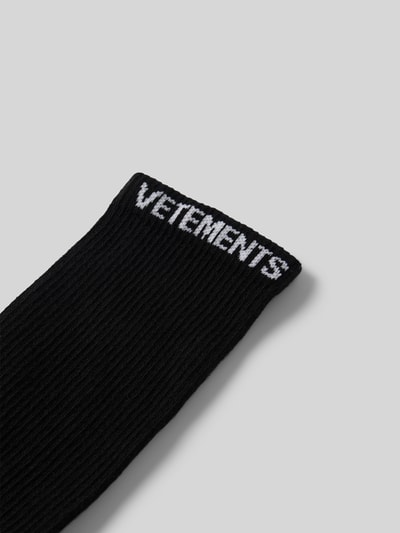 VETEMENTS Socken mit Label-Print Black 2