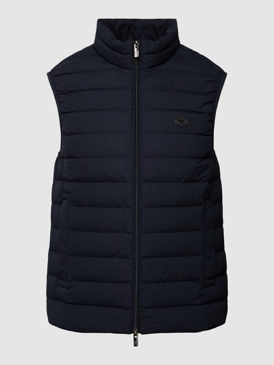 Emporio Armani Bodywarmer met logopatch, model 'Basic zip' Marineblauw - 2