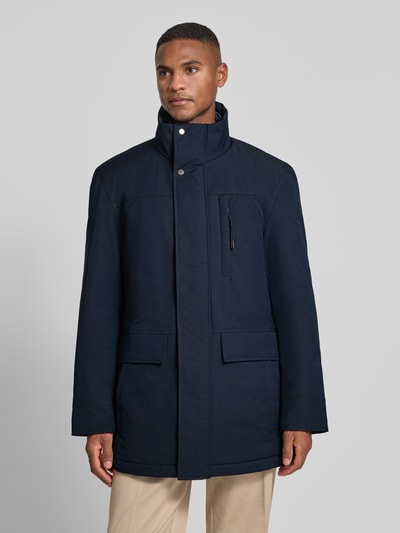 Christian Berg Men Jack met opstaande kraag en klepzakken Marineblauw - 4