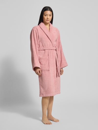 Christian Berg Woman Bademantel mit Bindegürtel und aufgesetzten Taschen Altrosa 1