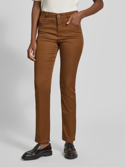 Christian Berg Woman Jeansy o kroju slim fit z wpuszczanymi kieszeniami i kieszeniami z tyłu Koniakowy 4