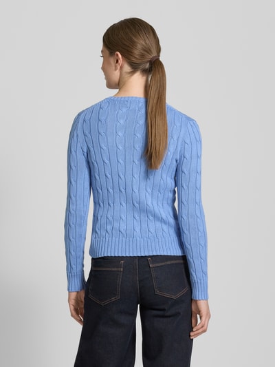 Polo Ralph Lauren Strickpullover mit Label-Stitching Modell 'JULIANNA' Hellblau 5