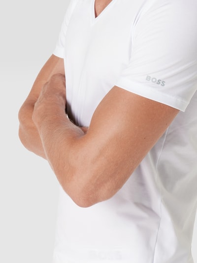 BOSS T-Shirt mit Label-Print Modell 'Motion' Weiss 2