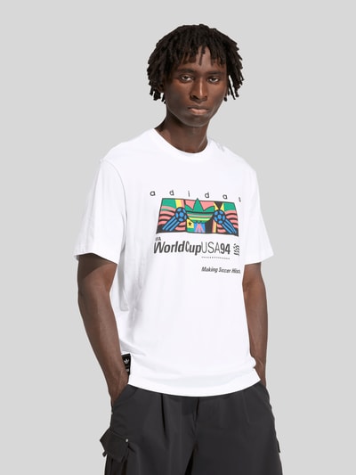 adidas Originals Regular Fit T-Shirt aus reiner Baumwolle Weiss 4