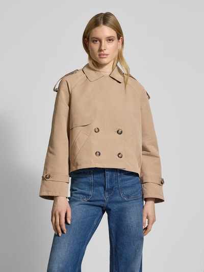 Vero Moda Regular Fit Trenchcoat mit verkürztem Schnitt Modell 'CHLOE' Hellbraun 4