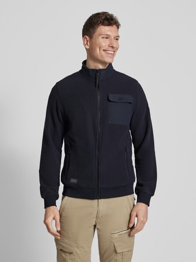 camel active Bluza rozpinana ze stójką i brustaszą Granatowy 4