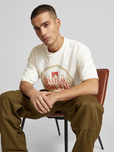 RHUDE T-Shirt mit Label-Print Offwhite 3