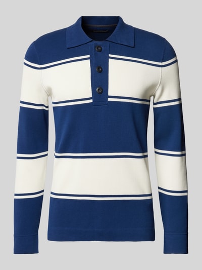 Marc O'Polo Regular Fit Rugbyshirt aus reiner Baumwolle in leichtem Milano-Strick Marine 2