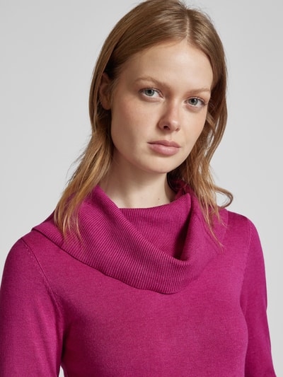 Soyaconcept Strickpullover mit gerippten Abschlüssen Modell 'Dollie' Pink 3