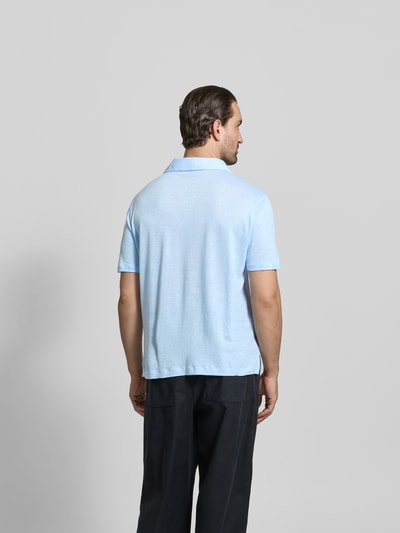 Officine Générale Regular Fit Leinenhemd mit Polokragen Sky 5