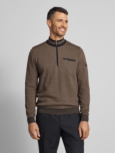 bugatti Sweatshirt met opstaande kraag Zand - 4