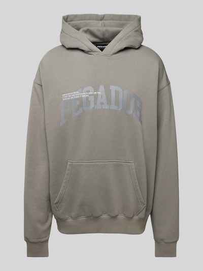 Pegador Oversized Hoodie mit Label-Print Modell 'GILFORD' Mittelgrau 2